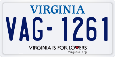 VA license plate VAG1261