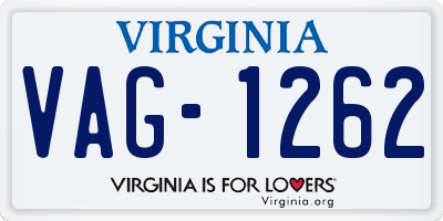 VA license plate VAG1262