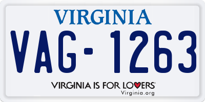 VA license plate VAG1263