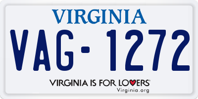 VA license plate VAG1272