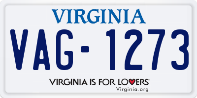 VA license plate VAG1273