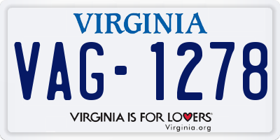 VA license plate VAG1278
