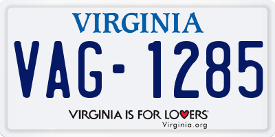 VA license plate VAG1285