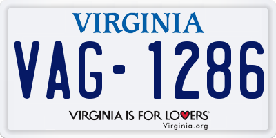 VA license plate VAG1286