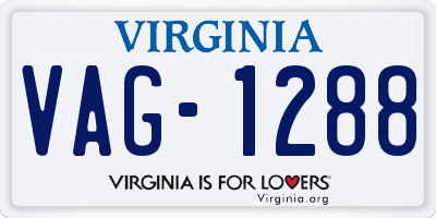 VA license plate VAG1288