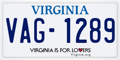 VA license plate VAG1289