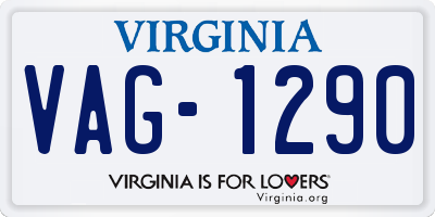 VA license plate VAG1290