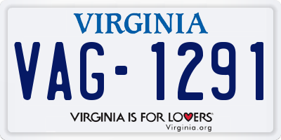 VA license plate VAG1291