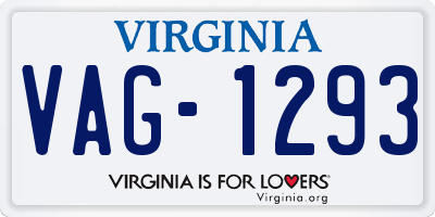 VA license plate VAG1293