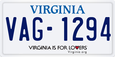 VA license plate VAG1294