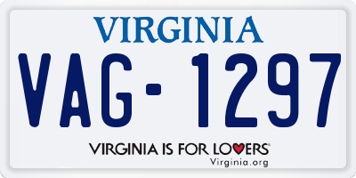 VA license plate VAG1297