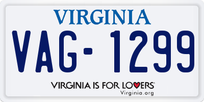 VA license plate VAG1299