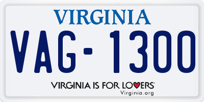 VA license plate VAG1300