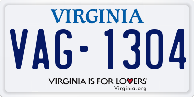VA license plate VAG1304