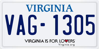 VA license plate VAG1305