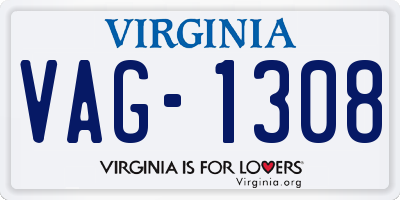 VA license plate VAG1308