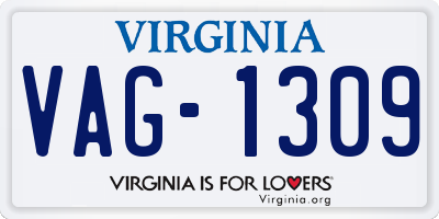 VA license plate VAG1309