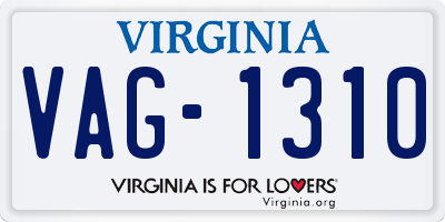 VA license plate VAG1310