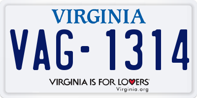 VA license plate VAG1314