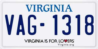 VA license plate VAG1318