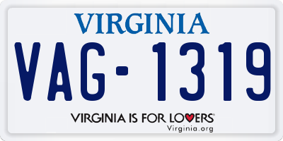 VA license plate VAG1319