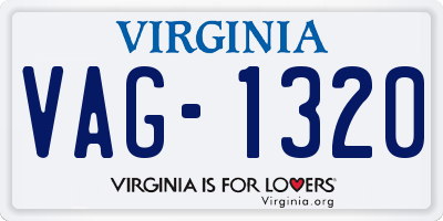 VA license plate VAG1320