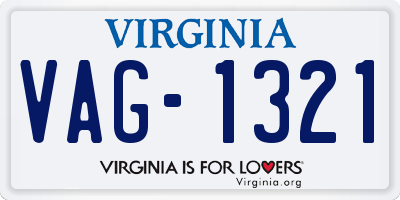 VA license plate VAG1321