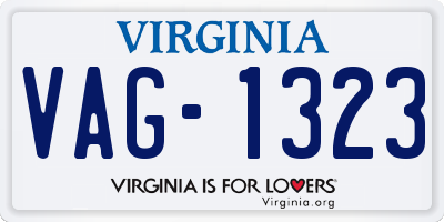 VA license plate VAG1323
