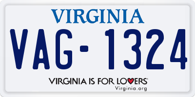 VA license plate VAG1324