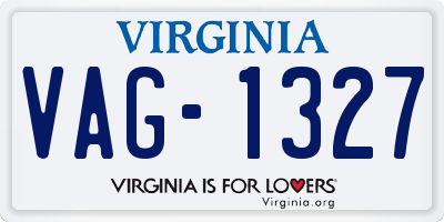 VA license plate VAG1327