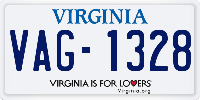 VA license plate VAG1328