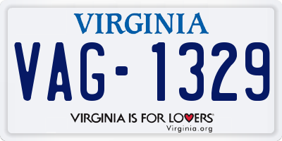 VA license plate VAG1329