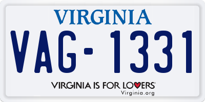 VA license plate VAG1331