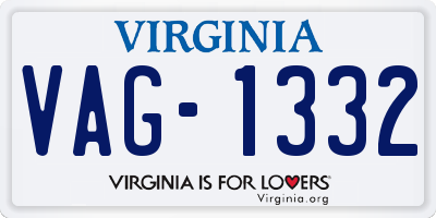 VA license plate VAG1332