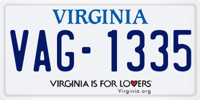 VA license plate VAG1335