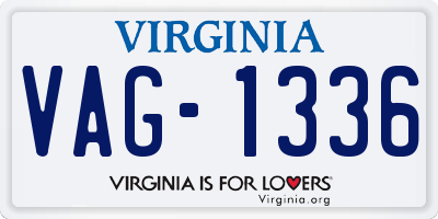 VA license plate VAG1336