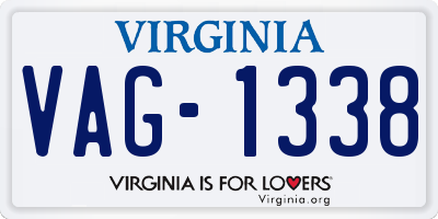 VA license plate VAG1338