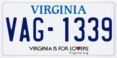 VA license plate VAG1339