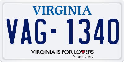 VA license plate VAG1340