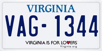 VA license plate VAG1344