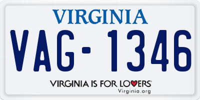 VA license plate VAG1346