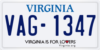 VA license plate VAG1347