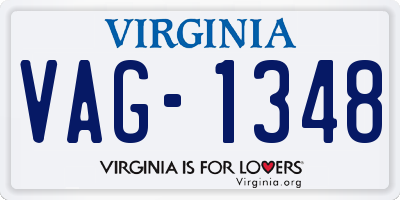 VA license plate VAG1348