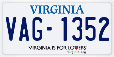 VA license plate VAG1352