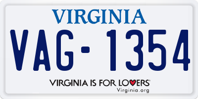 VA license plate VAG1354
