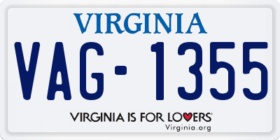 VA license plate VAG1355