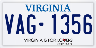 VA license plate VAG1356