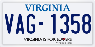 VA license plate VAG1358