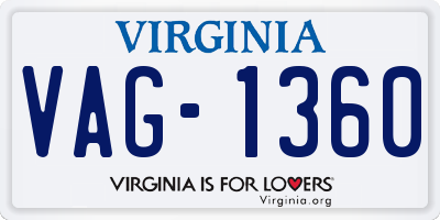 VA license plate VAG1360