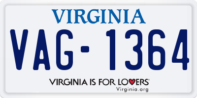 VA license plate VAG1364